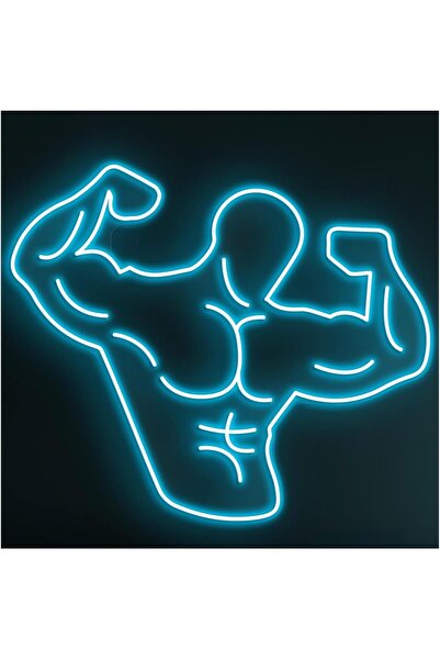 Slasa لوحة جدارية نيون معلقة على شكل لاعب كمال أجسام، بقاعدة أكريليك 6 مم، 50...