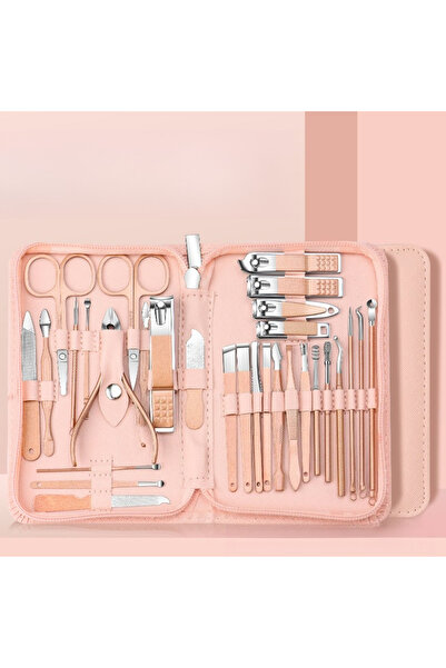 Choice1 طقم مقص أظافر ذهبي وردي مكون من 30 قطعة، طقم أدوات مانيكير، مقص أظافر...