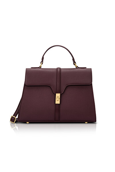 LAVIE SIGNATURE Canva Flap Satchel (Wine)