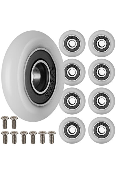 zola Set of 8 shower cabin rollers, bearing, 8 M4 screws, 5mm ring, carbon st...