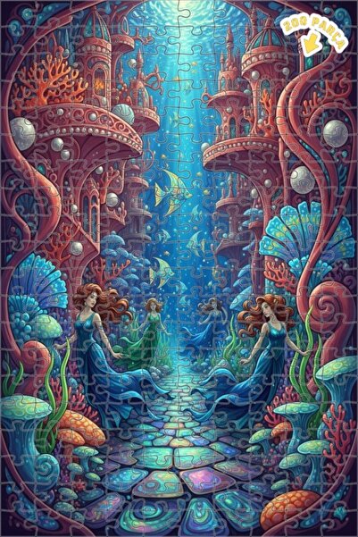Teona Ahşap Mermaid Palace Fairytale Look Oil Painting Art Wooden Puzzle 200 ...