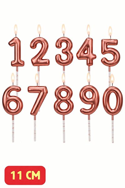 Baloncu Nene Rose Gold Doğum Günü Pasta Mumu Yaş Mumu Rakamlı Mum Doğum Günü ...