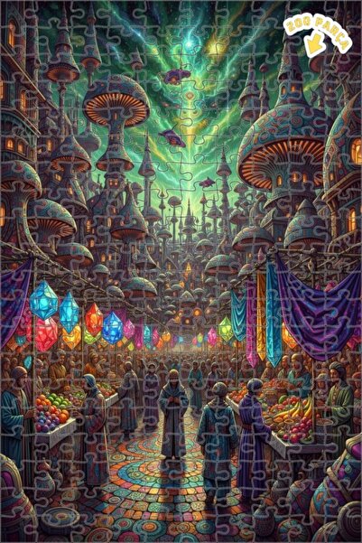 Teona Ahşap لغز خشبي بتصميم سوق الفضاء الرائع، 200 قطعة، مقاس 25x35