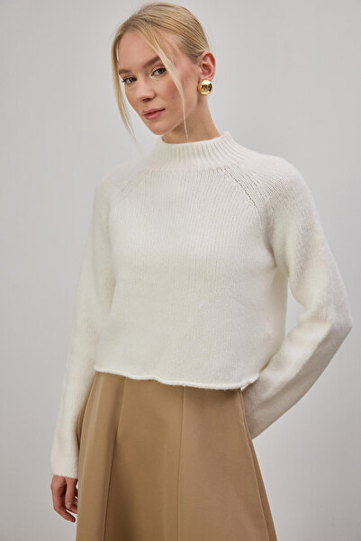 Touché Privé Stand-Up Collar Short Knit Sweater