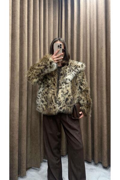 Maysa LEOPAR DESENLİ SUNİ KÜRK