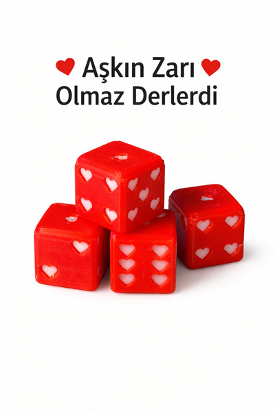 OEM 🎲❤️ Kalpli Zar Seti | Aşk Temalı Dekoratif Zar | Romantik Masa & Hediye ...