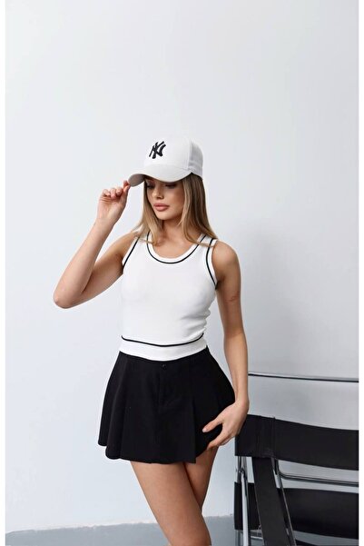 KECHİ WOMAN Ottoman Fabric Piped Crop