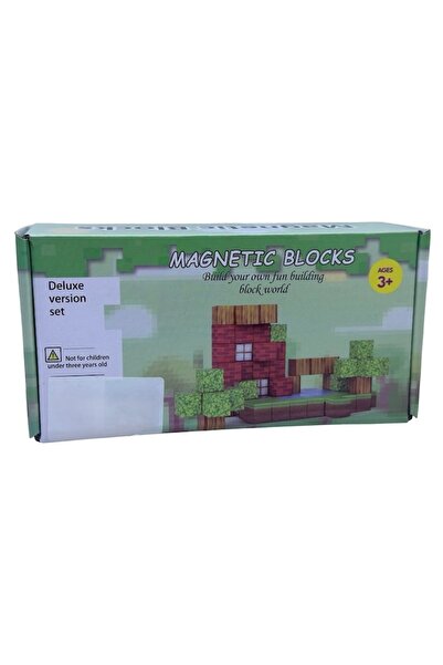 FOXMAG24 Set de cuburi magnetice, JPT Blocks 660, 100 de cuburi, texturi Mine...