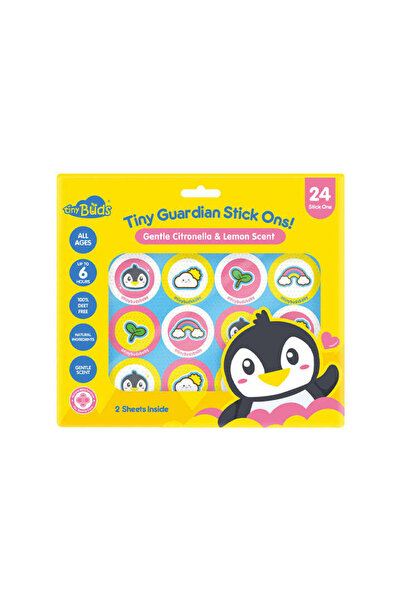 Tiny Buds ملصقات الحماية الصغيرة برائحة السترونيلا والليمون اللطيفة (24 ملصقًا)