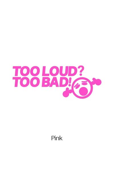 ÖZGÜL REKLAM ملصق نظام صوت باس TOO LOUD TOO BAD، ملصق سيارة/ملصق محرك/ملصق لا...