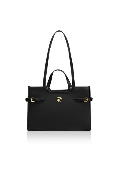 LAVIE SIGNATURE حقيبة حمل مزدوجة من كانفا (أسود)