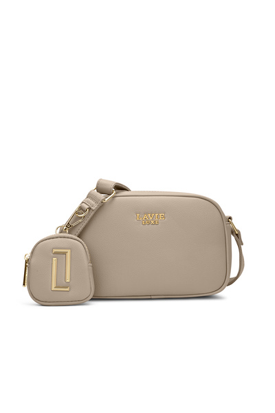 Lavie Luxe حقيبة كاميرا نسائية ناعمة ذات قسمين (لون بني فاتح)