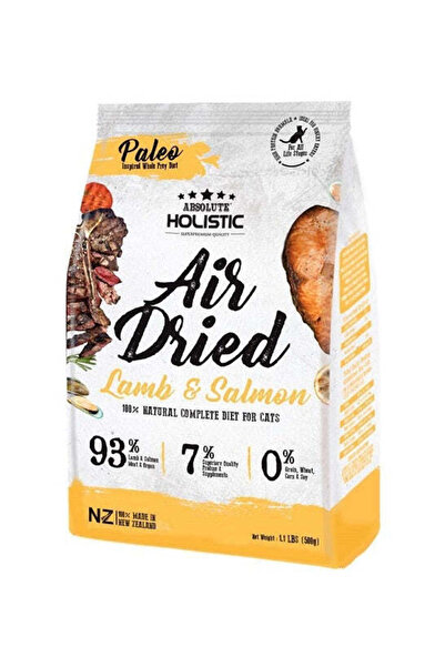 Absolute Holistic طعام جاف للقطط بنكهة لحم الضأن والسلمون المجفف بالهواء - 50...