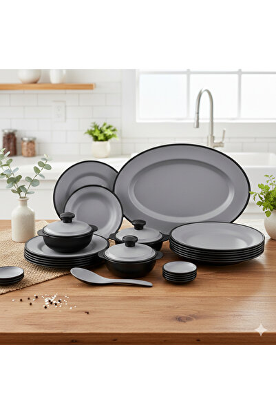 casa rosa 40-piece dinnerware set made of high-quality, microwave-safe melamine