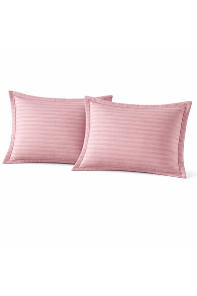 NazeninHome Satin 100% Cotton Oxford Pillowcase 2-Piece Striped Satin