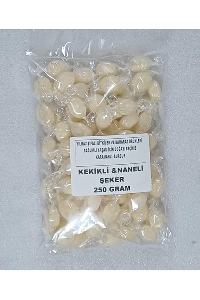 YILMAZ ŞİFALI BİTKİLER VE BAHARAT ÜRÜNLERİ سكر بالزعتر والنعناع 250 جرام