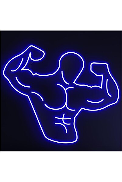 Slasa لوحة جدارية نيون معلقة على شكل لاعب كمال أجسام، بقاعدة أكريليك 6 مم، 50...