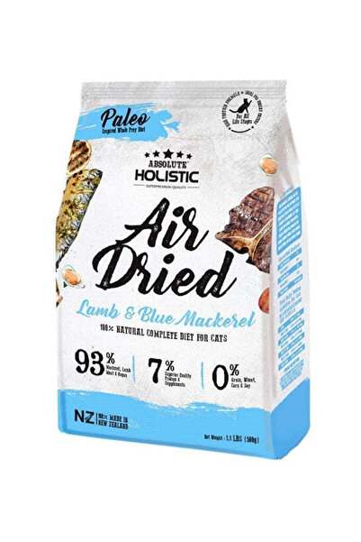 Absolute Holistic طعام جاف للقطط بنكهة سمك الماكريل الأزرق المجفف بالهواء ولح...