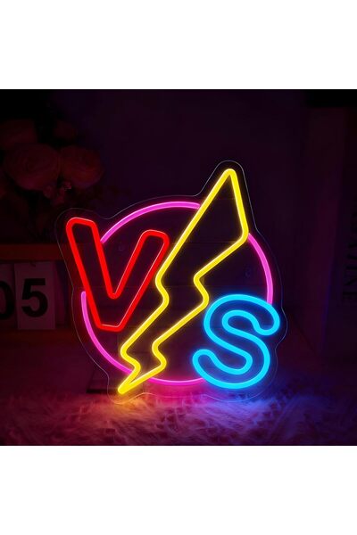 Slasa Vs Neon Sign Wall Art with 6mm Acrylic Base 36 × 37 cm