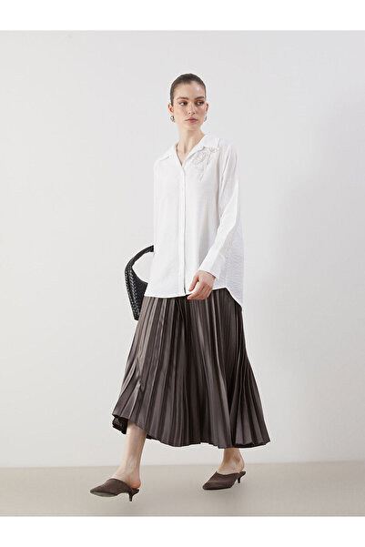 LC Waikiki Nevavm Women's Pleated Chiffon Skirt with Elastic Waist