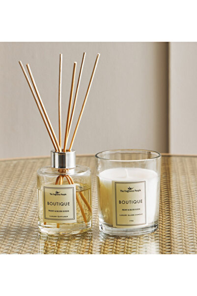 Generic طقم هدايا فاخر من شموع وموزع روائح عطرية من جلد الغزال برائحة الفاوان...