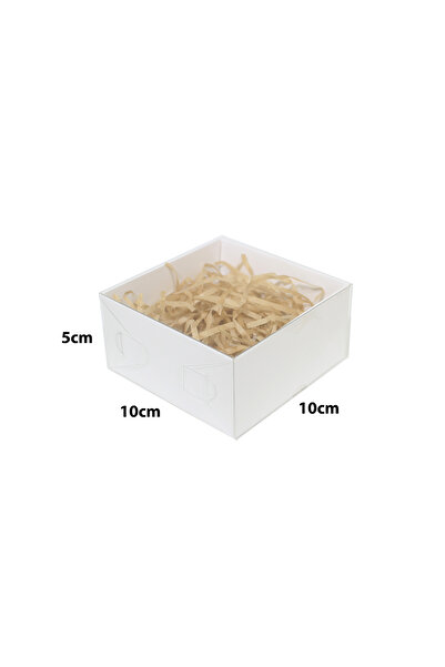 Generic 12 قطعة من علب ورقية بغطاء شفاف اللون أبيض الأبعاد 10×10