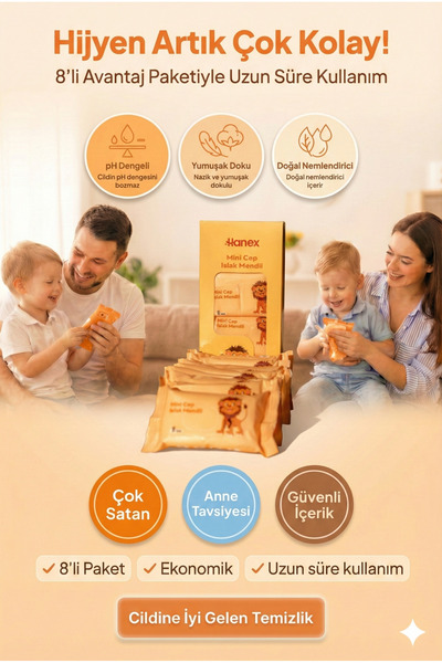CULIQ Islak Mendil Hassas Ciltler için Cep Boy Çocuk ve Yetişkinler Kokulu 8’...