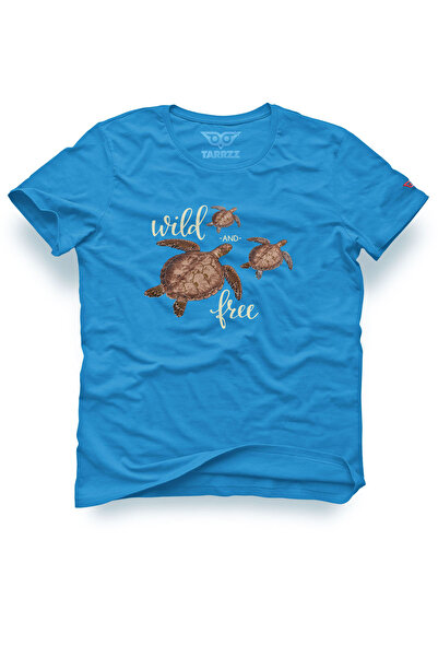 Tarrzzcom Unisex Design Tshirt Blue Turtle Design T-Shirt