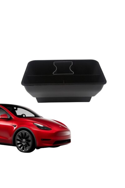 TESLA Model Y Arka Koltuk Orta Bölmeye Takılan Bölmeli Düzenleyici Kutu - Siyah