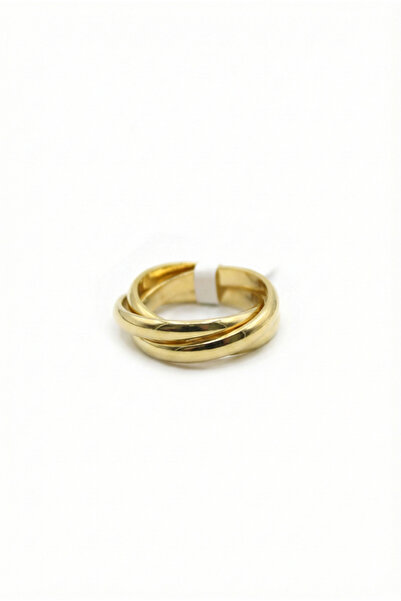 MENESSA خاتم زفاف من الفولاذ المقاوم للصدأ مكون من 6 قطع - ذهبي