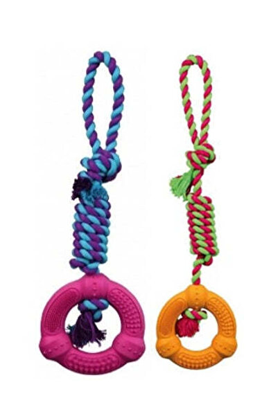Trixie Denta Fun Ring w Hand Loop Dog Toy - ORANGE/12X41CM