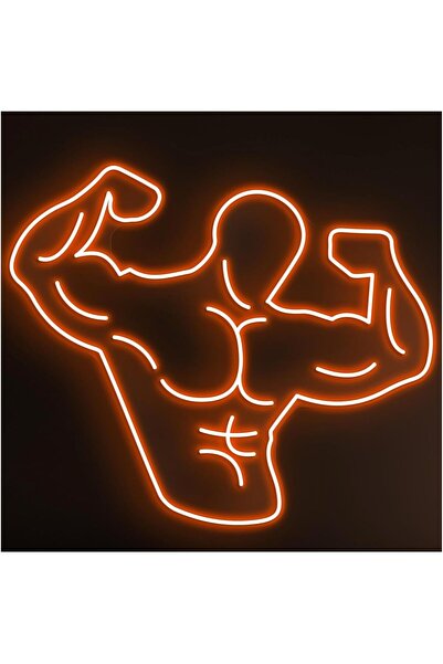 Slasa لوحة جدارية نيون معلقة على شكل لاعب كمال أجسام، بقاعدة أكريليك 6 مم، 50...