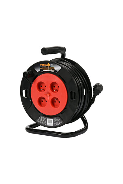 Vorel Extension Cord with Drum, 4 Outlets, Length 40 m