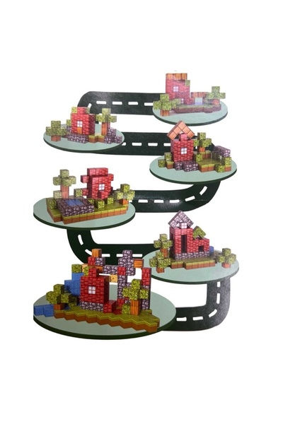 FOXMAG24 Set de cuburi magnetice, JPT Blocks 660, 80 de cuburi, texturi Minec...