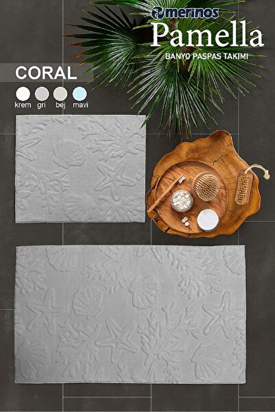 Merinos Set covorașe de baie Pamella 2 piese, gri coral