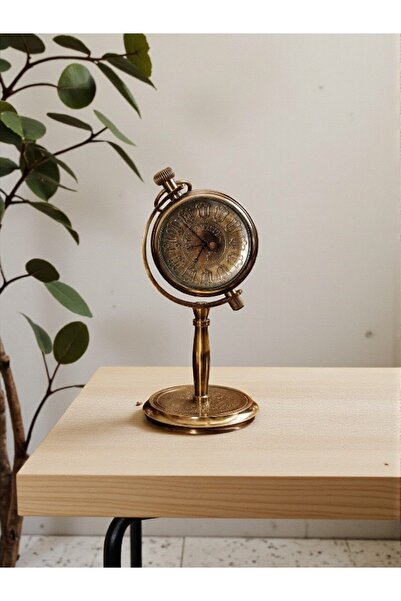 HEDİYE FİKRİ Pirinç Masa Üstü Saat – Dekoratif Klasik Tasarım (14 x 6 cm)