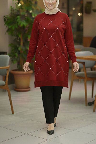 BYBIYIK KADIN BAKLAVA DESENLİ COMPACT TESETTÜR TUNİK