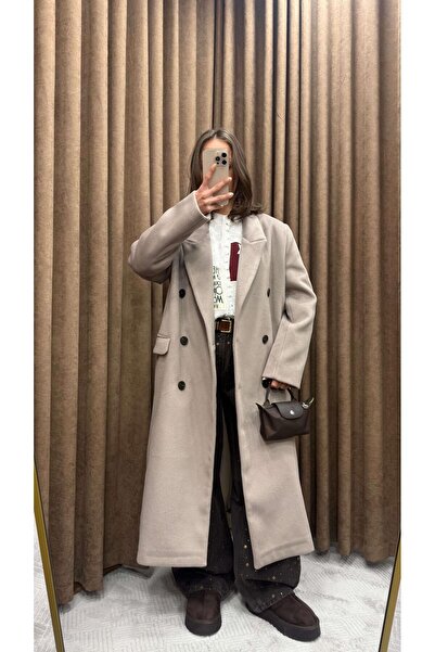 Maysa VATKALI YIRTMAÇLI UZUN KAŞE KABAN-VİZON