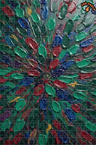 Teona Ahşap لغز خشبي مؤطر بطبقتين بنمط زهور بمظهر رسم زيتي كثيف، 400 قطعة، 35x35