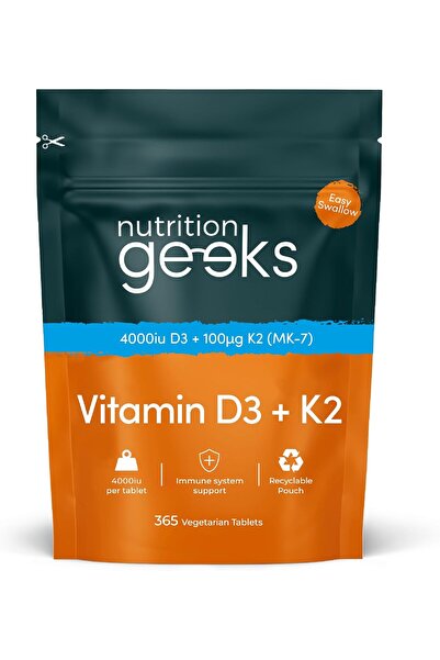 Nutrition Vitamin D3 4000 iu & Vitamin K2 MK7 100μg - 1 Year Supply, 365 Easy...