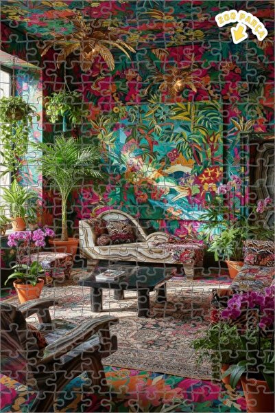 Teona Ahşap لغز خشبي بتصميم رسم زيتي مستوحى من الغابات الاستوائية 200 قطعة 25x35