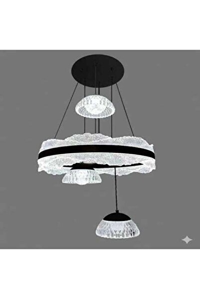 GENERAL Modern Acrylic Chandelier 50 cm in Gold and Black - 3 LED Lights