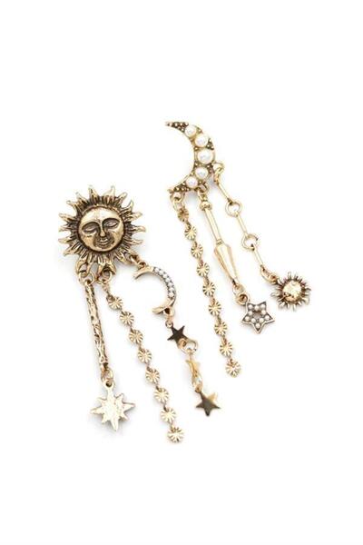 MENESSA Moon Sun Earrings - Bronze