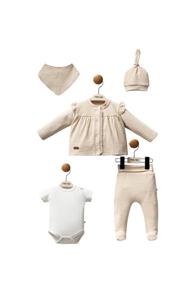 Moi Noi Yenidoğan Kız Bebek 5 Parça Zıbın Seti 0-3 AY