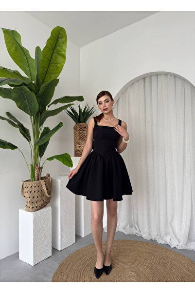 EtikaOnline Kadın Sırt Fiyonk Detay Atlas Mini Elbise