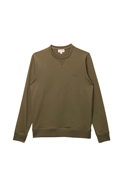 Lacoste Men's Slim Fit Crew Neck Khaki Sweatshirt