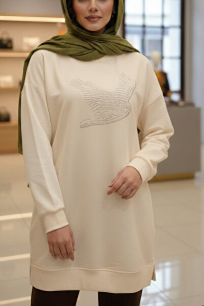 BYBIYIK KADIN KUŞ NAKIŞ DETAYLI COMPACT TUNİK