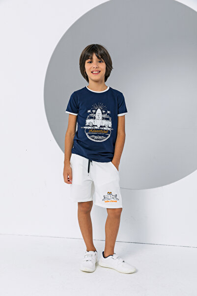 incity Pantaloni scurți confortabili croială pentru băieți, din bumbac, cu model