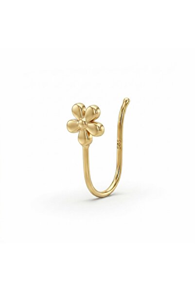Dianora Piercing 14 Ayar Altın Çiçek Sıkıştırmalı Hızma