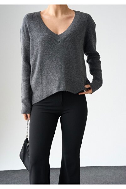 ALVWOMAN V-Neck Slim Knitwear Sweater